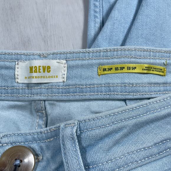 NWT Anthropologie Maeve 20W Ettie High Rise Crop Wide Leg Pant Light Blue Jeans - Picture 10 of 14